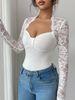 Spring New Arrival Women's Lace Trimmed Knitted T-Shirt Long Sleeved Slim Fit European American Style Cross Border Amazon_ecoleips.com