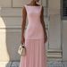 2025 European And American Women's Fashion Cross-Border Solid Color Sleeveless Vest + Knitted Skirt Two-Piece Set_ecoleips.com