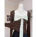 Sena 2026 New Design Niche Bow-tie Strapless Color-block Slim-fit Knit Top With Detachable Cover-up, True Two-piece_ecoleips.com