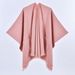 K New Women's Warm Cloak Simple Double-sided Solid Color Split Outerwear Shawl_ecoleips.com