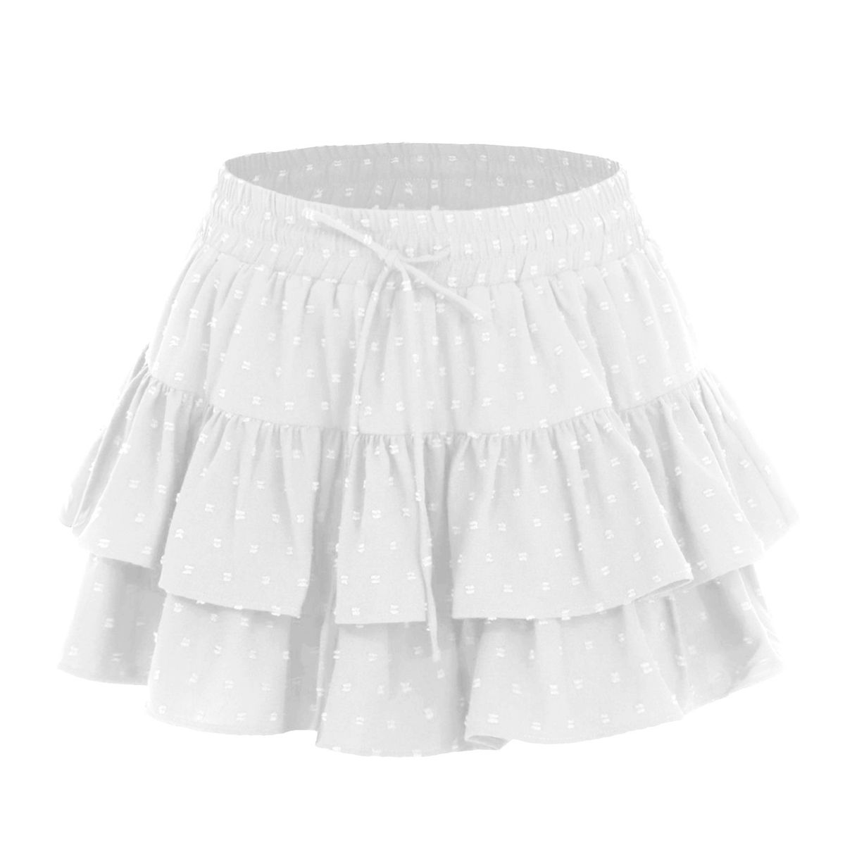 K Women's Sporty And Fashionable Skirt With Adjustable Lace Up, Anti Glare High Waisted Elastic Pants Skirt_ecoleips.com