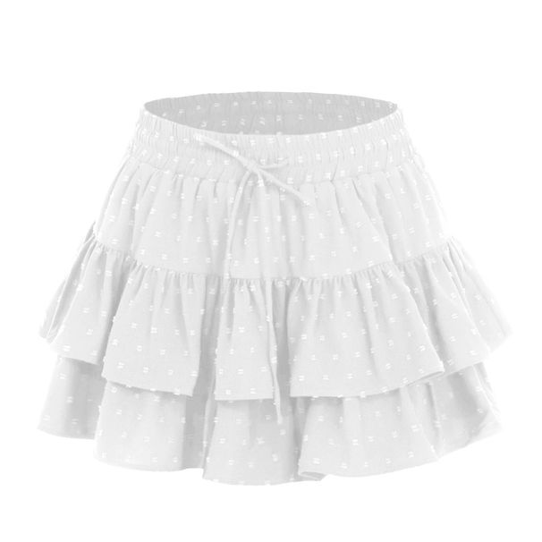 K Women's Sporty And Fashionable Skirt With Adjustable Lace Up, Anti Glare High Waisted Elastic Pants Skirt_ecoleips.com