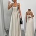 Women's Spaghetti Strap Backless Color Block Slip Dress - Sleeveless Bodycon Midi Dress For Party Date Night_ecoleips.com