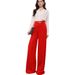 Elegant High-Waisted Wide-Leg Pants For Women - Stretch Polyester Trousers With Metallic Accents, Office & Casual Wear_ecoleips.com