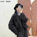 girl Winter New Retro Loose Round Neck Single-Breasted Quilted Warm Large Pocket Cotton Jacket_ecoleips.com