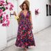 2026 Summer Deep V-Neck Floral Dress With Backless Design For Women_ecoleips.com