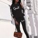 New Trendy Casual Vacation Hooded Long Sleeved Shirt And Pants Set With Letter Print (2043 Print)_ecoleips.com