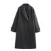 Women's Long Wool Coat – Oversized Streetwear Trench Coat With Notched Lapel (Black/Khaki/Gray/Burgundy)_ecoleips.com