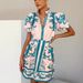 Women's Clothing Casual Fashion Puff Sleeve Linen Short Skirt Suit_ecoleips.com