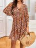 Women's Clothing New Retro Flower Skirt Pullover Strap Split Loose Bat Sleeve Dress Short Sleeve_ecoleips.com