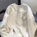 Autumn/Winter Women's Fleece Lined Sweatshirt American Print Design Crew Neck Thick Casual Trendy Top Jacket 2025_ecoleips.com