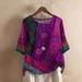 European And American Cross-Border Wish Foreign Trade Women's Fashion Loose Digital Print Casual Top 9185_ecoleips.com