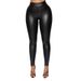 Slim Fit Pu Leather Pants For Women - Stretchy High Waist Skinny Pants In Black, Green & Camel For Office & Casual Wear_ecoleips.com