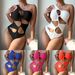 European And American Style Solid Color Braided Rope One Piece Swimsuit Women's Bikini Cross Border Trade 2025_ecoleips.com