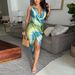 Women's Clothing Sexy Backless Tie Dyed Satin Textured Swing Collar Dress New Summer Style_ecoleips.com
