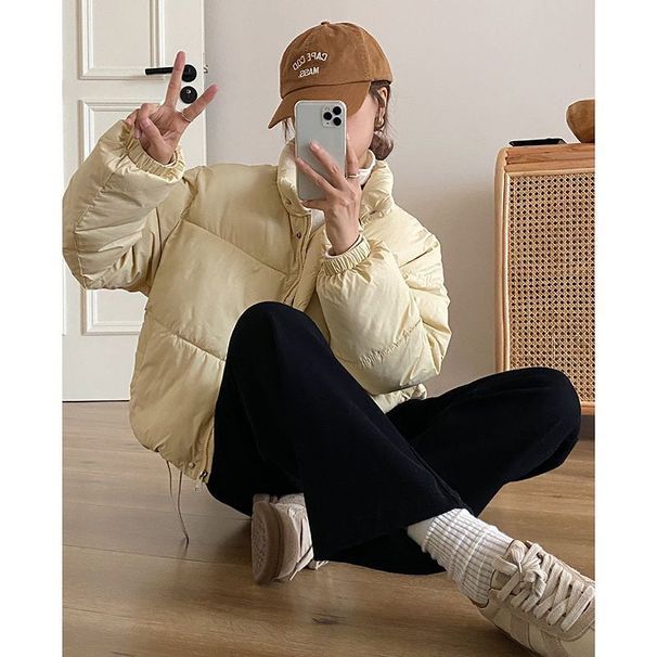 European Version White Duck Down Winter New Korean Dongdaemun Original Puffer Jacket Stand Collar Warm Coat For Women_ecoleips.com
