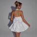 Women's Large Bow Party Evening Dress European American Style Halter Neck Square Neck Sleeveless Cross Border Wholesale_ecoleips.com
