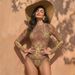 Women's Two Piece Swimwear Long Sleeve Mesh Swimsuit UPF 50+ 2026 New Smart Swimsuit SPF High Elasticity Padded Beachwear_ecoleips.com