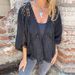 Women's Loose Batwing Sleeve Shawl Cardigan Embroidered Lace Top Spring Summer New Russian American Export Style_ecoleips.com