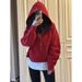 Women's Clothing Embroidered Hoodie Half Zip Loose Fit Fleece Lined Jacket Warm Top For Sports Yoga_ecoleips.com