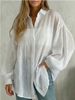 Women's Linen Blend Long Sleeve Shirt - Lightweight Sun Protection Cover Up Blouse_ecoleips.com