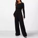Women's Casual Suit Asymmetrical Long Sleeve T-Shirt Wide Leg Pants Sportswear_ecoleips.com