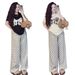 Korean Style Women's Sweet Two Piece Suit Lace Design Short Sleeved Top With Bow Wide Leg Pants Casual Summer Fashion Set_ecoleips.com