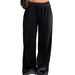 Voya Women's Simple, Comfortable Casual Pants, New Spring/summer Korean Velvet Loose-fitting Draped-fit Pants_ecoleips.com