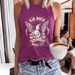 Women's Clothing Eagle And Letter Printed Round Neck Vest Casual Sleeveless Tops_ecoleips.com