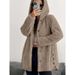 Stylish Unisex Hooded Button-Up Cardigan - Soft Polyester Blend Long Sleeve Casual Outerwear For Men & Women_ecoleips.com