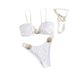 Women's Adjustable Bikini Set – High-Cut Sexy Swimwear With Removable Padding, Quick-Dry Nylon & Breathable Lining (S-L, White)_ecoleips.com