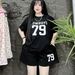 Women's Clothing Women's Style Casual Sportswear Set Loose Fitting Style Fashionable Summer Two Piece Set Short Sleeved Shorts For Running_ecoleips.com