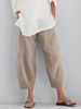 Suitable For All Seasons Year New Style Solid Color Plus Size Women's Simple Loose Casual Nine-point Pants 3191_ecoleips.com