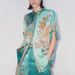 Women's Clothing Fashion Satin Floral Print Casual Long Sleeved Tie Suit_ecoleips.com