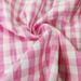 Spring Cotton And Linen Loose-Fitting Fashionable Slimming Pink Long-Sleeved Shirt With Checkered Pattern For Women_ecoleips.com