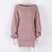 Real Shot Autumn Winter European American Long Sleeve Off-Shoulder Casual Loose Knitted Sweater Dress Hot-Selling_ecoleips.com