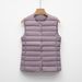 Pinghu Women's Jacket Vest Short Sleeveless Lightweight Wear Autumn Winter Round Neck Down Inner Liner_ecoleips.com