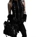 Napoleon Women's Double Breasted Sleeveless Vest CF26031 Spring New Dark Versatile Metallic Top_ecoleips.com