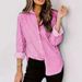 Women's Clothing New Casual Striped Long Sleeved Button Shirt Female_ecoleips.com