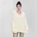 Women's Clothing White Mink Fleece Sweater Soft Creamy Mohair Fit Top By Brand Selection_ecoleips.com