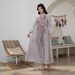 Elegant Dubai Abaya Dress – Modest Muslim Gown With Sheer Mesh & Embellishments, Long Sleeve Prayer Dress For Women_ecoleips.com