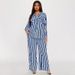 Aria Basics Aria Basics Cross-border Foreign Trade Women's Two-piece Set: European American Fashion Casual Home Outing Striped Button-up Shirt_ecoleips.com