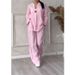 Cross-border European American Style White Linen Collared Shirt And Wide-leg Pants Set For Women, Loose Casual Home_ecoleips.com