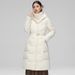 Women's Clothing Women's Winter Long Quilted Coat With Adjustable Waist, Oversized Knee-Length Thickened Padded Jacket Coat With Adjustable Waist_ecoleips.com