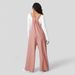Voya Women's New Knitted Design Jumpsuit With Pleats At The Waist For Slimming, Casual And Comfortable Overalls_ecoleips.com