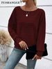 2026 European American Cross-border Women's Clothing, Independent Site Autumn And Winter New Ribbed Round-neck_ecoleips.com