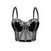 Sparkling Mesh Corset Top With Rhinestones - Sexy Bustier Lace Bralette For Women, Adjustable Straps, Bodycon Fit, Stage & Party Wear_ecoleips.com