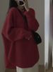K Women's New Loose Thickened Round Neck Sweater; Lazy Style Pullover Cardigan; Knitted Top. No Bags, Necklaces, Or Other Accessories._ecoleips.com