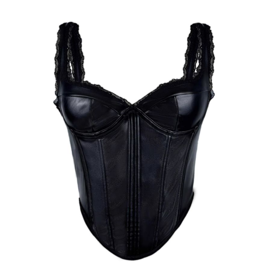Women's Clothing Leather Lace Suspenders Inner Tops Slim Fit High End Herringbone Bra Outer Wear_ecoleips.com