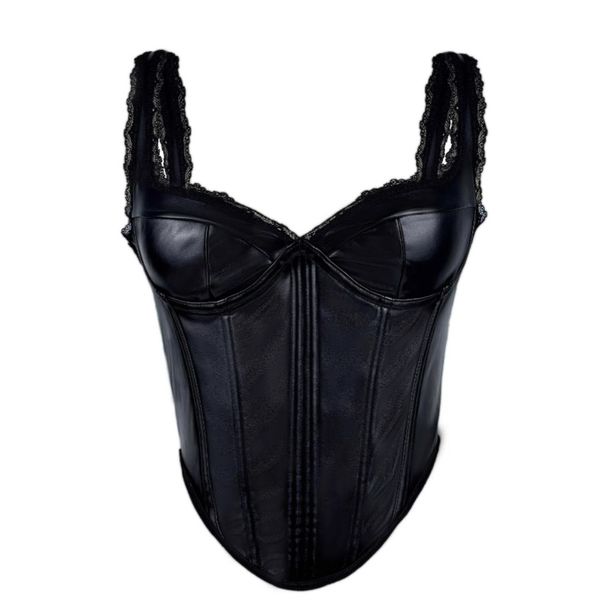 Women's Clothing Leather Lace Suspenders Inner Tops Slim Fit High End Herringbone Bra Outer Wear_ecoleips.com